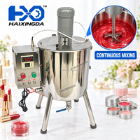 Machine de remplissage cosmétique chauffante avec réservoir mélangeur pour la fabrication de rouges à lèvres, gloss, crèmes, pâtes, cires et de petits lots de produits de beauté