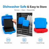 Machine à sandwichs en silicone de qualité alimentaire pour micro-ondes, avec plaques amovibles antiadhésives en aluminium, compatible lave-vaisselle, sans BPA, compatible four