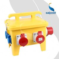 Boîte d'alimentation portable Saipwell PA 66, coque en cuivre 100%, conducteurs en cuivre, prise 3/4/5 broches, 230/400V, 16-64A, distribution industrielle extérieure