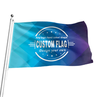 Drapeaux et bannières promotionnels personnalisés Qiyang de haute qualité, en polyester 100D, simple ou double face, bleus, avec logo