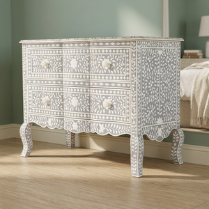 Mueble Moderno Plegable de 2 Cajones con Incrustaciones de Hueso, Nuevo Diseño, para Sala de Estar, Cocina, Apartamento, Centro Comercial, Escuela y Hotel - Product Image 1