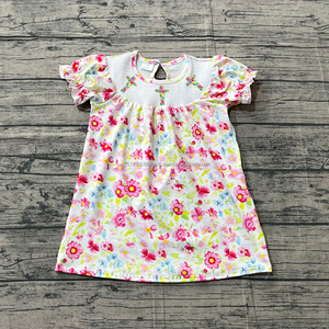 Précommande MOQ 5 Robes d'été pour filles à nœuds, imprimées, en Spandex/Coton Biologique, style Halloween, douces et tendance, prix usine de gros - Product Image 4