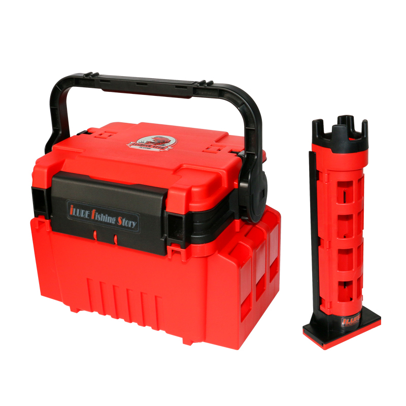 Rouge (1 boîte à pêche + 1 support de canne à pêche)