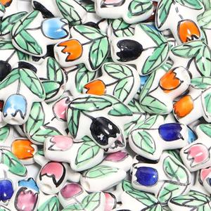 Grazioso disegno a mano in porcellana tulipano fiore fai da te creazione bracciale collana accessori decorazione con perline per la creazione di gioielli - Product Image 2
