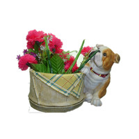 Pot de fleurs en polyrésine sculpté à la main, motif chien de dessin animé mignon, pour la plantation et la décoration de la maison et du jardin
