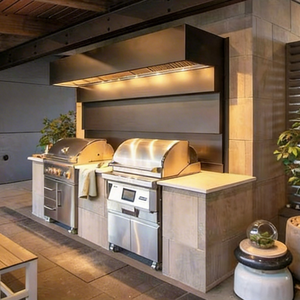 Cappa di Ventilazione <span class=keywords><strong>per</strong></span> Barbecue da Esterno in Acciaio Inox Personalizzata, Altezza 110 Pollici, Finitura Grigio Carbonio/Nero, Design Moderno - Product Image 1