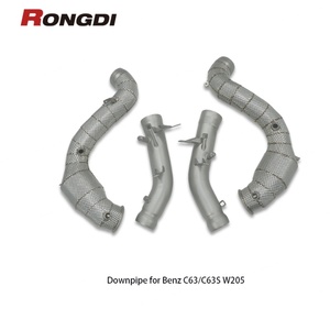 ท่อดาวน์ไปป์สแตนเลส 304 แบบ 300 เซลล์ สำหรับ Mercedes-Benz C63 C63s W205 AMG M177 4.0T แบบพ่นทราย - Product Image 3