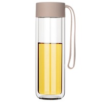 Bouteille d'eau en verre incassable à double paroi de haute qualité, bouteille d'eau en verre de qualité supérieure à haute teneur en borosilicate