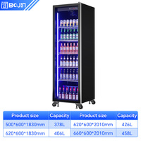 Vitrina Refrigerada para Bebidas y Vinos de Una Puerta, con Control Digital de Temperatura, Descongelación Automática, para Supermercados y Tiendas de Conveniencia