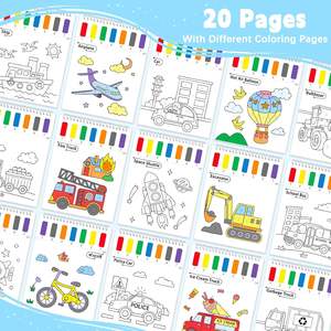 <span class=keywords><strong>Libro</strong></span> <span class=keywords><strong>de</strong></span> Pintura <span class=keywords><strong>de</strong></span> Acuarela sin Desorden con Temática <span class=keywords><strong>de</strong></span> Tráfico para Niños Pequeños, con 10 Hojas Termoselladas, Kit <span class=keywords><strong>de</strong></span> Arte y Manualidades para Niños <span class=keywords><strong>de</strong></span> 1 a 8 Años, Regalo <span class=keywords><strong>de</strong></span> Cumpleaños - Product Image 2