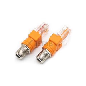 Adaptateur RJ45 vers coaxial F, connecteur RF 8P8C femelle vers F mâle 75 Ohm, convertisseur de prise jack Ethernet vers coaxial pour testeur de réseau - Product Image 2