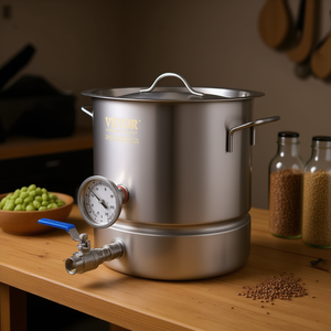 Pentola per birra Vevor da 5 galloni in acciaio inox con fondo triplo strato e valvola a sfera per la produzione casalinga di birra - Product Image 2