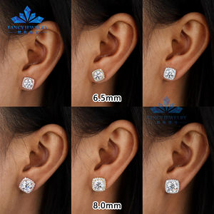 Collection de luxe, <span class=keywords><strong>boucles</strong></span> <span class=keywords><strong>d</strong></span>'<span class=keywords><strong>oreilles</strong></span> en moissanite VVS, <span class=keywords><strong>argent</strong></span> sterling <span class=keywords><strong>925</strong></span>, bijoux unisexes, grappe de fleurs, halo de diamants, avec GRA - Product Image 5
