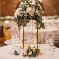 Supports de fleurs carrés noirs en métal haut de gamme, élégants, luxueux, durables, pour décorations de mariage, centres de table pour événements