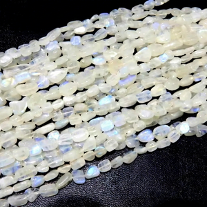 Blue Fire <b>Rainbow</b> Moonstone Beads Smooth Nuggets Strands Loose Stone Beads for Jewelry Use - Product Image 1