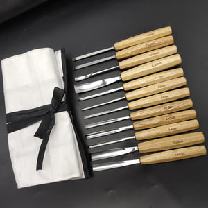 12pcs木工雕刻手工凿子工具套装专业木工凿子，带帆布袋包装 - Product Image 3