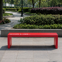 Banc de jardin moderne en acier inoxydable pour 4 personnes - Écologique et durable - Idéal pour les parcs, les patios, les écoles et les centres commerciaux
