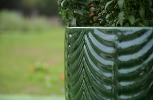 Pot en céramique à motif floral en relief, respirant, anti-moisissure, décoration d'intérieur, jardinière - Product Image 5