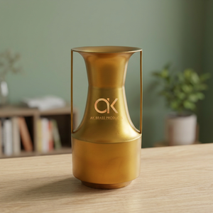 Vase à fleurs décoratif en métal doré AK Brass Table pour bureau à domicile à prix très raisonnable d'Inde - Product Image 1