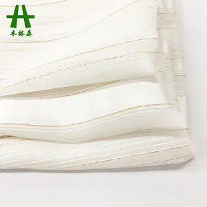Mulin sen Textile Hochwertiger Chiffon-Stoff aus gewebtem Krepp-Metallic-Streifen von Meters