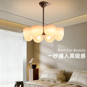 Vintage <b>Style</b> Chandelier 8 Light Led E27 Round Chocolate Multi <b>Head</b> Bedroom Living Room Lighting - Product Image 1