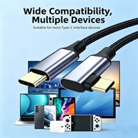 Câble de données USB 3.2 Gen 2 Type-C vers Type-C coudé à angle droit, 100W PD, 16 conducteurs en cuivre nu, vidéo 4K pour tablettes