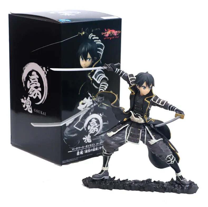 UFOGIFT SAO Tokoh Online Seni Pedang Anime, Koleksi Model Mainan PVC Kirito Kirigaya Kazuto