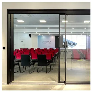 Modern Minimal Framing Glass Sliding Doors Luxury Soundproof Patio Door With Concealed Track