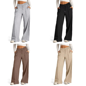 Fabricant d'équipement d'origine Fabricant de vêtements personnalisé Fabricants de pantalons femmes souples à jambes larges Taille haute plat Long respirant Ample formel écologique - Product Image 4