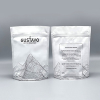 Sacs personnalisés pour grains de café 250g 500g 8oz avec valve et fermeture éclair, pochette à thé, emballage noir pour grains de café, sac en plastique à fond plat