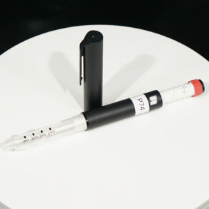 Corps de stylo réutilisable P74 avec fenêtre de dosage |   Couleur/Logo personnalisés |   Corps de stylo à cartouche réutilisable (vide) - Product Image 3