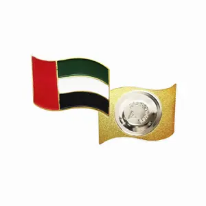 ป้ายธงเหล็กพร้อมแม่เหล็กสำหรับเป็นของขวัญรูปทรงธงชาติ UAE วันชาติดีไซน์คลาสสิก