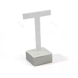 صينية عرض مجوهرات بيضاء فضية قابلة للتخصيص، منظم وظيفي لعرض القلائد والأقراط والخواتم والأساور، صينية مجوهرات قابلة للتكديس - Product Image 4