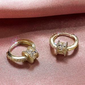 Orecchini a Cerchio Staccabili per Donne, Forma Sottile a Vita di Moda, con Cristalli Pavé, Accessori Quotidiani alla Moda - Product Image 4