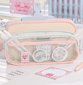 Couleur correspondant porte-crayon Transparent grande capacité papeterie sac créatif multi-fonctionnel stylo sac - Product Image 4