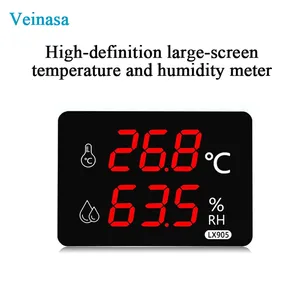 Termometro Digitale da Parete AS106A con Grande Display per Temperatura e Umidità, Orologio Digitale Elettronico - Product Image 2