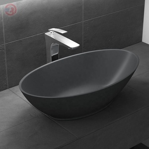 Best-seller Lavabo ovale à surface solide | Lavabo de salle de bain écologique 15mm-Lavabo à <span class=keywords><strong>main</strong></span> compact <span class=keywords><strong>pour</strong></span> petits espaces - Product Image 5