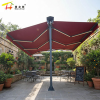 Auvent Rétractable Électrique Robuste en Aluminium pour Terrasse, Piscine et Restaurant, Modèle Papillon Mobile et Personnalisable pour Extérieur