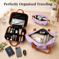 Ensemble de bagages violets 2026 : Valise à roulettes, petite trousse de toilette, trousse de beauté, valise rigide cabine