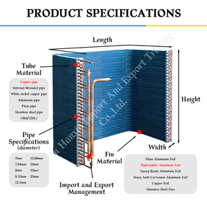 Échangeur de chaleur en forme de U avec serpentin en cuivre et ailettes en aluminium hydrophiles <span class=keywords><strong>pour</strong></span> climatiseur et pompe à chaleur HVAC - Product Image 3