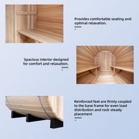 Sauna extérieur cylindrique, sauna extérieur en forme de baril, sauna familial, personnalisable, vente directe d'usine en bois