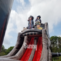 Toboggan gonflable commercial grande maison de rebond cavalier château de saut plein d'entrain videur toboggan gonflable bon marché avec piscine