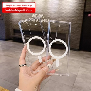 เคสโทรศัพท์แบบใส TPU + PC <span class=keywords><strong>พับ</strong></span>ได้<span class=keywords><strong>แบบ</strong></span>มีแม่เหล็กนูนสี่มุมกันตกกันกระแทกสำหรับ Samsung Galaxy Galaxy Z Z Fold flip 3 4 5 6 - Product Image 3
