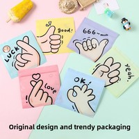 Sachets refermables à fermeture éclair avec imprimé dessin animé et fenêtre transparente, marque XS, sacs en plastique personnalisables pour bonbons, bijoux, petits cadeaux