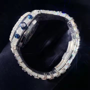 Mens Luxury Antique Fashion Watch with Moissanite Diamond Quartz Movement Professional Business <b>Wristwatch</b> - Product Image 3