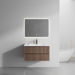 Mobile <span class=keywords><strong>Bagno</strong></span> Integrato in PVC Stile Antico Medioevale Color Noce, Nuovo Design Cinese con Cassetti Contenitori <span class=keywords><strong>e</strong></span> Lavabo - Product Image 3