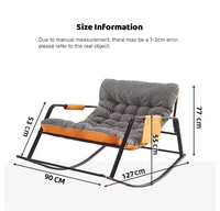 Fauteuil inclinable pliable surdimensionné réglable double face avec sac de rangement pour salon, détente et sieste