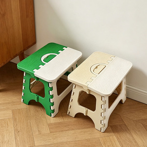 Portable <b>Plastic</b> Folding <b>Stool</b> Green Khaki Lightweight Collapsible For Home Outdoor Fishing - Product Image 2