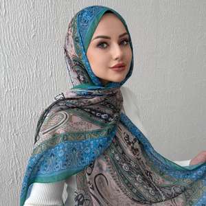 Voile musulman personnalisé doux avec logo, vente en gros, respirant, 4 saisons, élégant, modeste, imprimé, en modal, pour femme, collection 2026 - Product Image 1