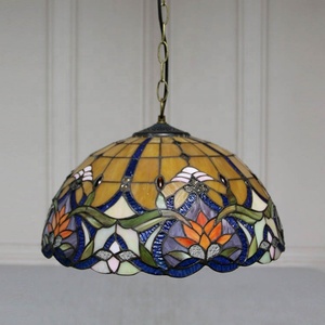 LongHuiJing Tiffany Pendant <b>Lighting</b> Fixtures Hanging Lamp Handmade Stained Glass <b>Light</b> W16 Baroque Ceiling <b>Lights</b> - Product Image 5